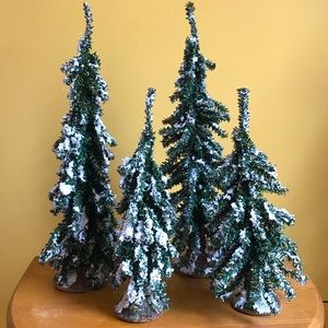 Set of 4 Snowy Trees